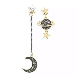 SOLD ON M / Moon Star Planet Dangle Earrings Set